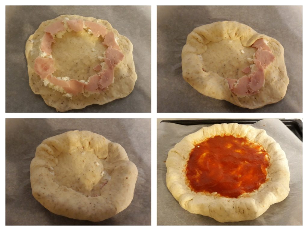 Pizza integrale con cornicione ripieno o pizza canotto