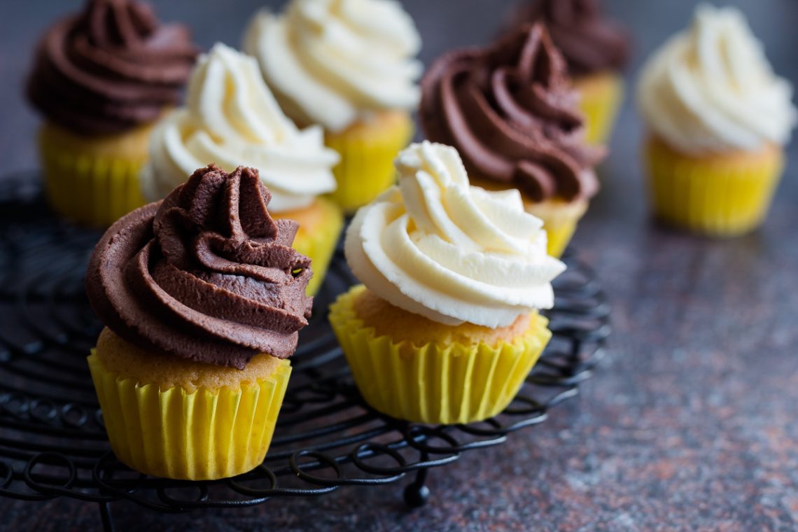 Mini cupcake dolcetti bicolore senza glutine