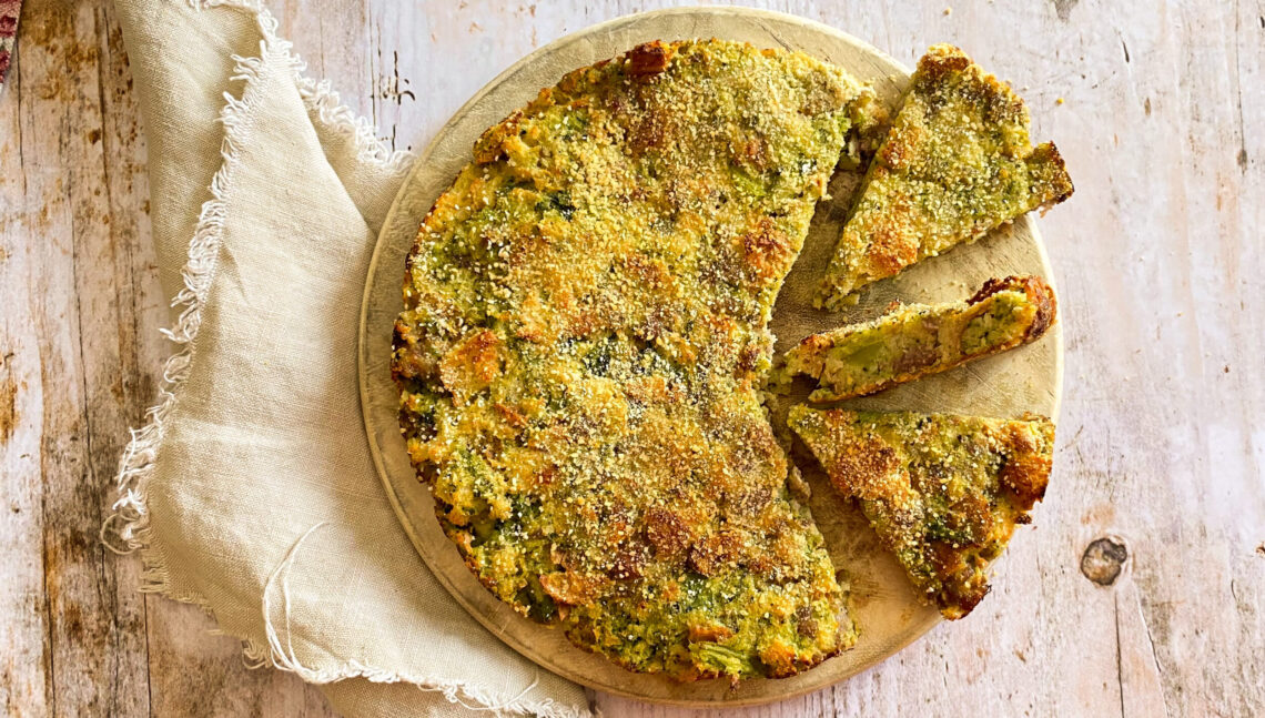 torta di pane con broccoli e salsiccia