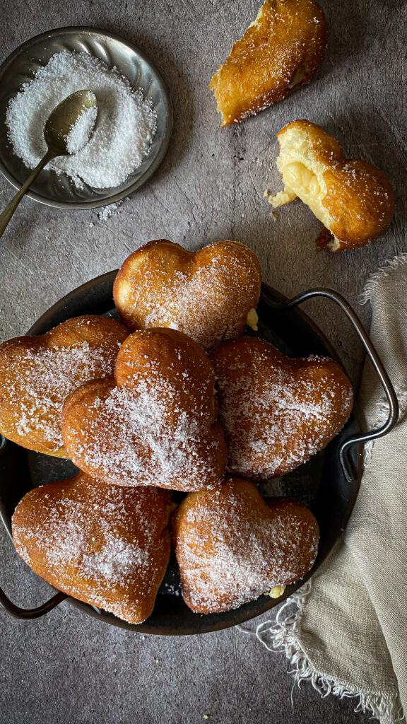 bomboloni cuore alla crema