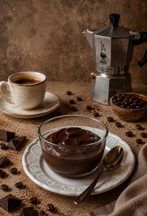 budino al caffè e cioccolato fondente